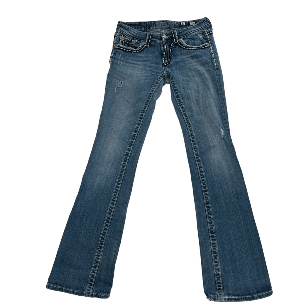 Miss Me Sunny Bootcut Distressed Embroidered Jeans Size 27 Women’s